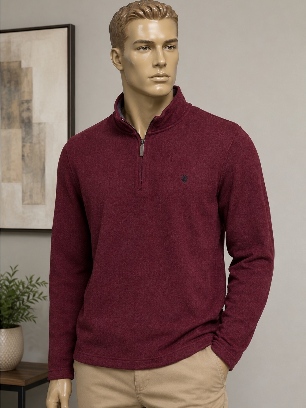 Izod Men's Quarter-Zip Sweater - Burgundy